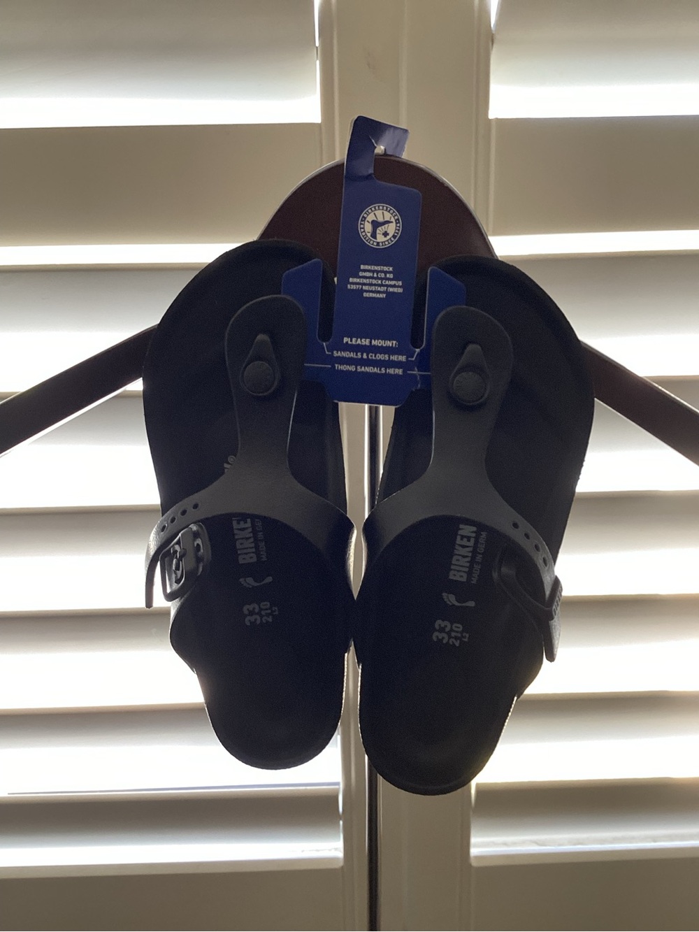 Birkenstock Black Kids' Thong Sandals with Adjustable Buckle
